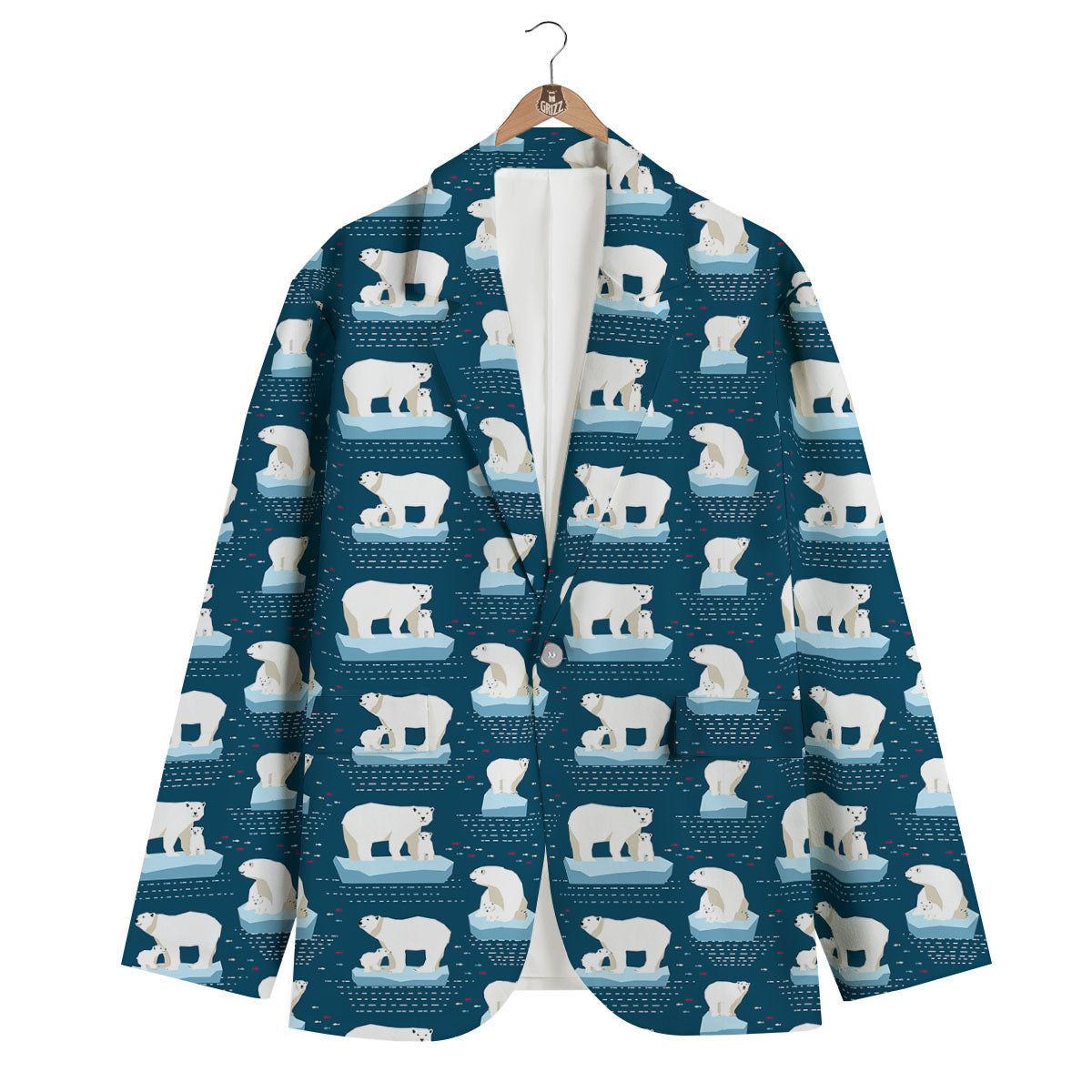 Ice Polar Bear Print Pattern Men's Blazer-grizzshop