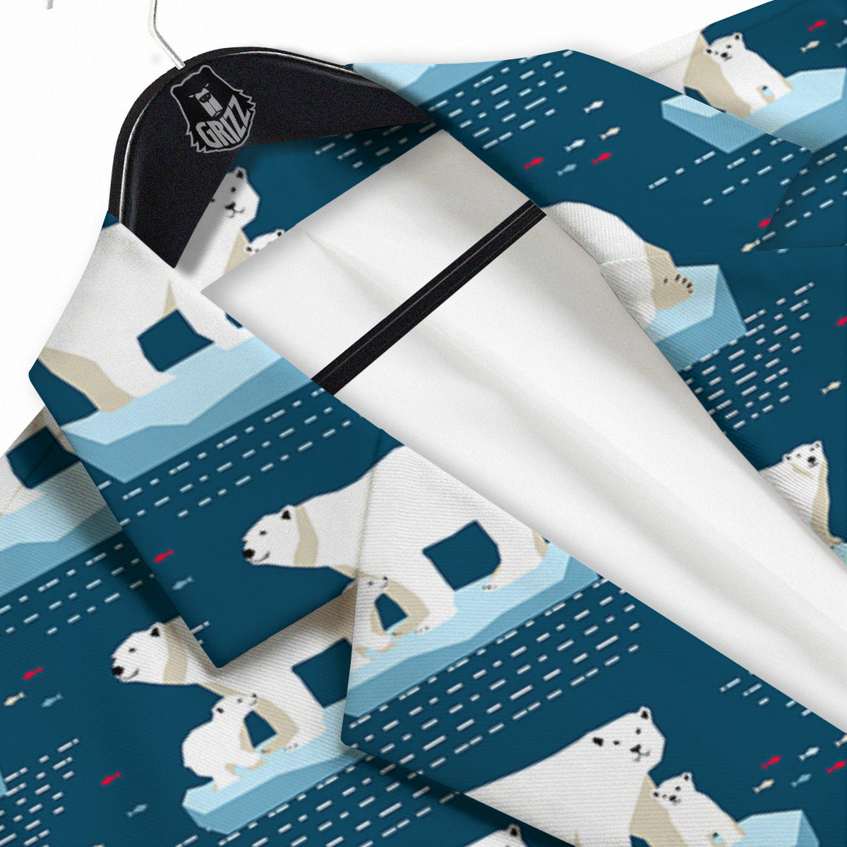 Ice Polar Bear Print Pattern Men's Sport Coat-grizzshop
