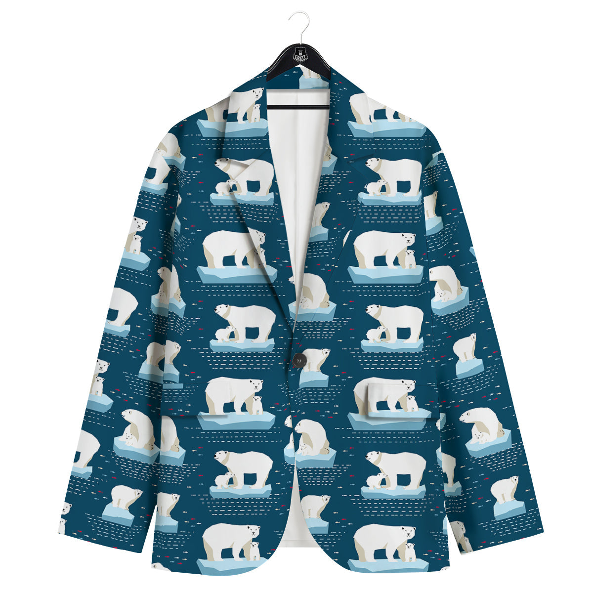 Ice Polar Bear Print Pattern Men's Sport Coat-grizzshop