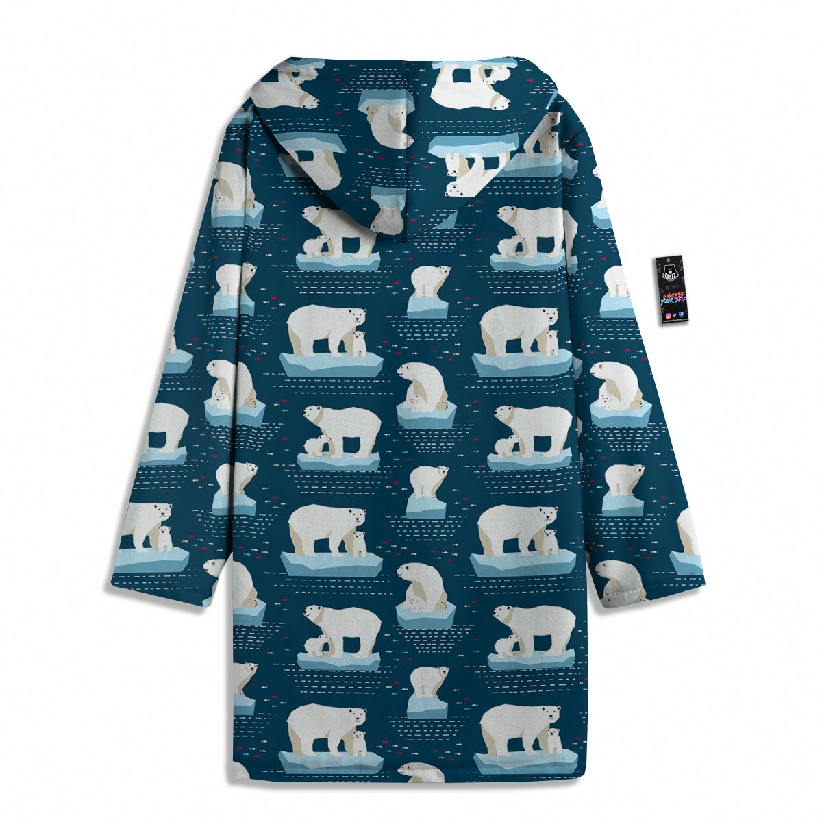 Ice Polar Bear Print Pattern Men's Windbreaker Jacket-grizzshop