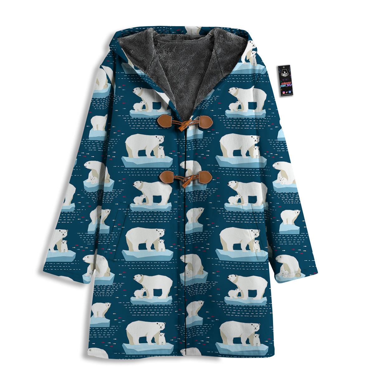 Ice Polar Bear Print Pattern Men's Windbreaker Jacket-grizzshop