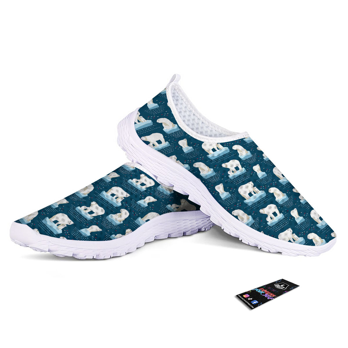 Ice Polar Bear Print Pattern Nurse Shoes-grizzshop