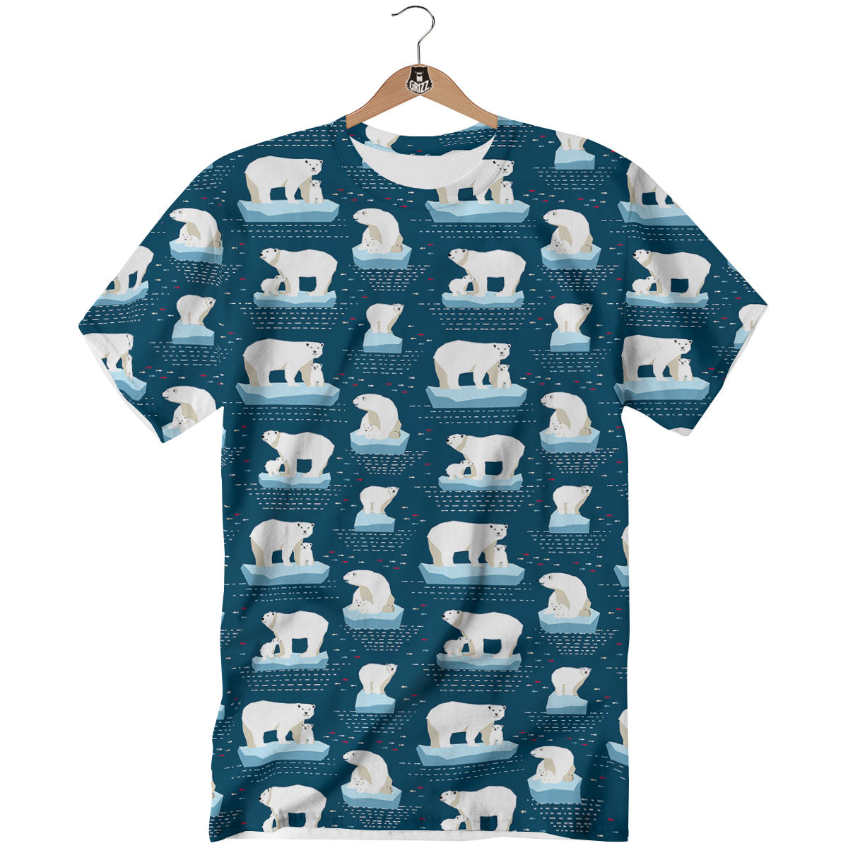 Ice Polar Bear Print Pattern T-Shirt-grizzshop