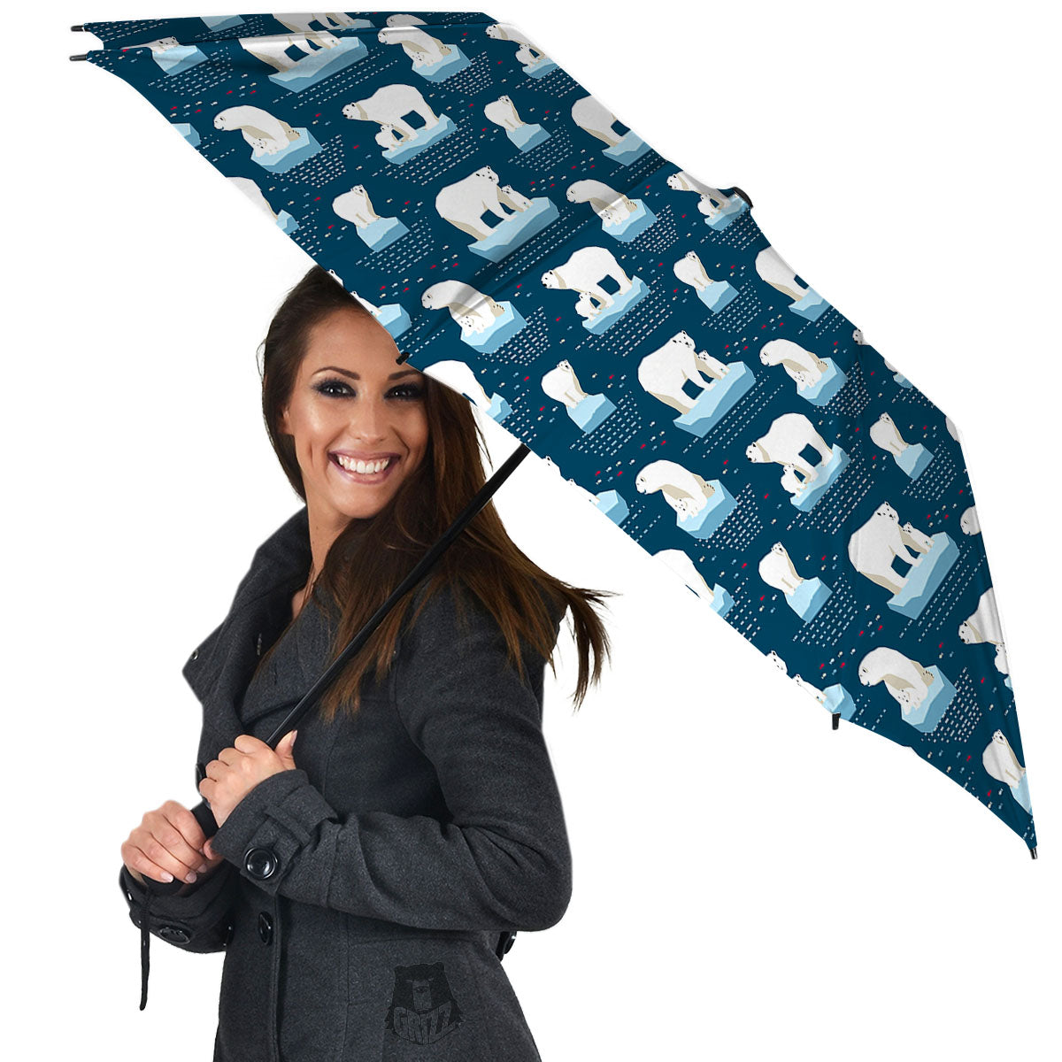 Ice Polar Bear Print Pattern Umbrella-grizzshop