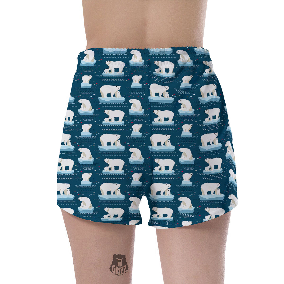 Ice Polar Bear Print Pattern Women's Shorts-grizzshop