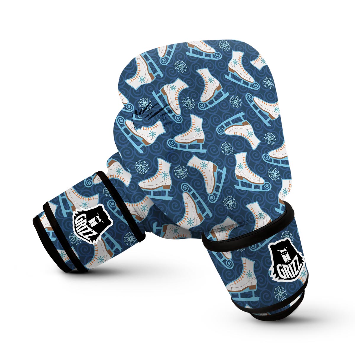 Ice Skate Pattern Print Boxing Gloves-grizzshop