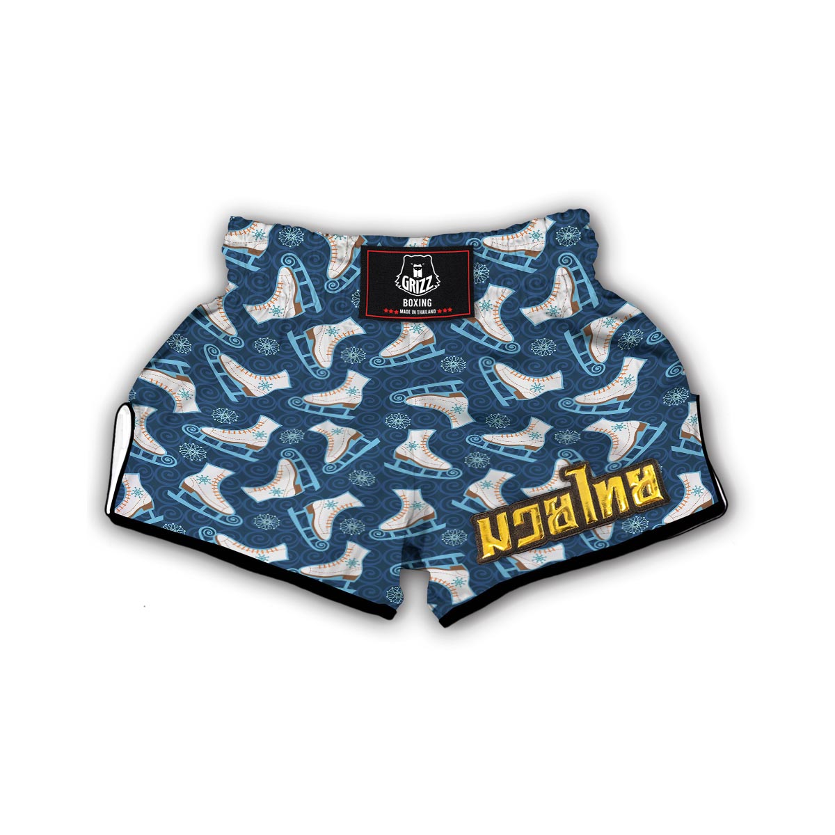 Ice Skate Pattern Print Muay Thai Boxing Shorts-grizzshop