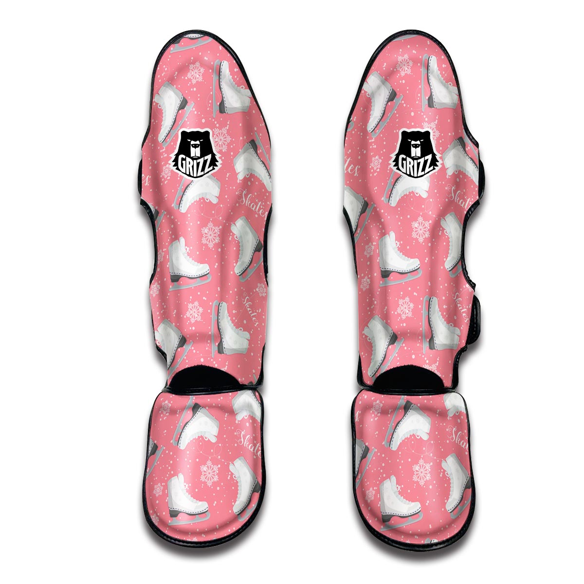 Ice Skate Pink Pattern Print Muay Thai Shin Guards-grizzshop