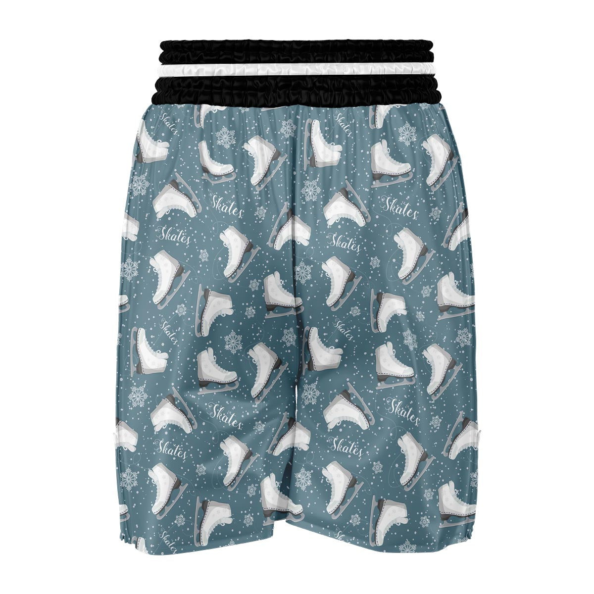 Ice Skate Snowflake Pattern Print Boxing Shorts-grizzshop