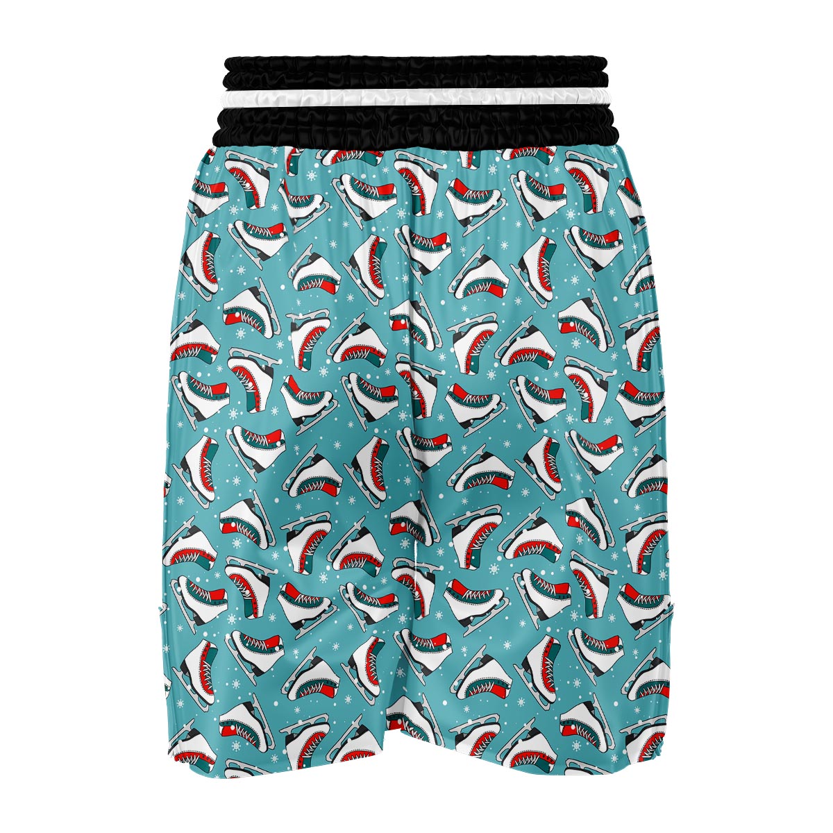 Ice Skate Snowflake Print Pattern Boxing Shorts-grizzshop