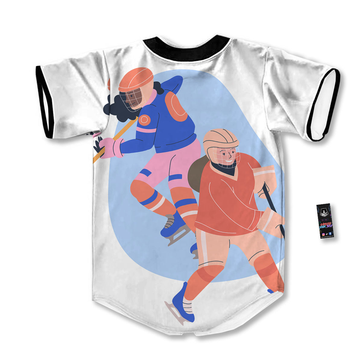Ice Skates Hockey Print Baseball Jersey-grizzshop