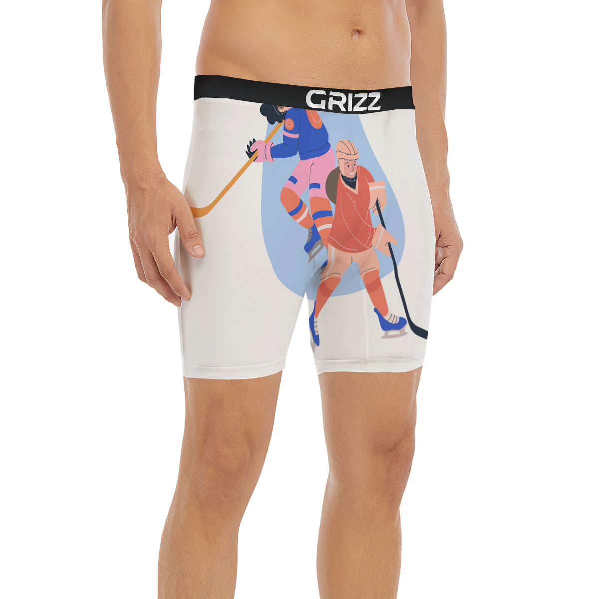 Ice Skates Hockey Print Boxer Briefs-grizzshop