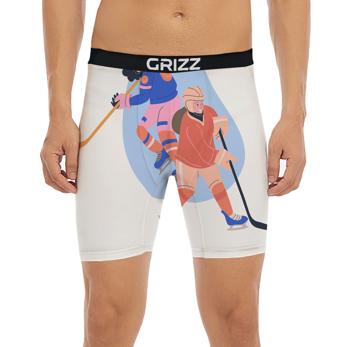 Ice Skates Hockey Print Boxer Briefs-grizzshop