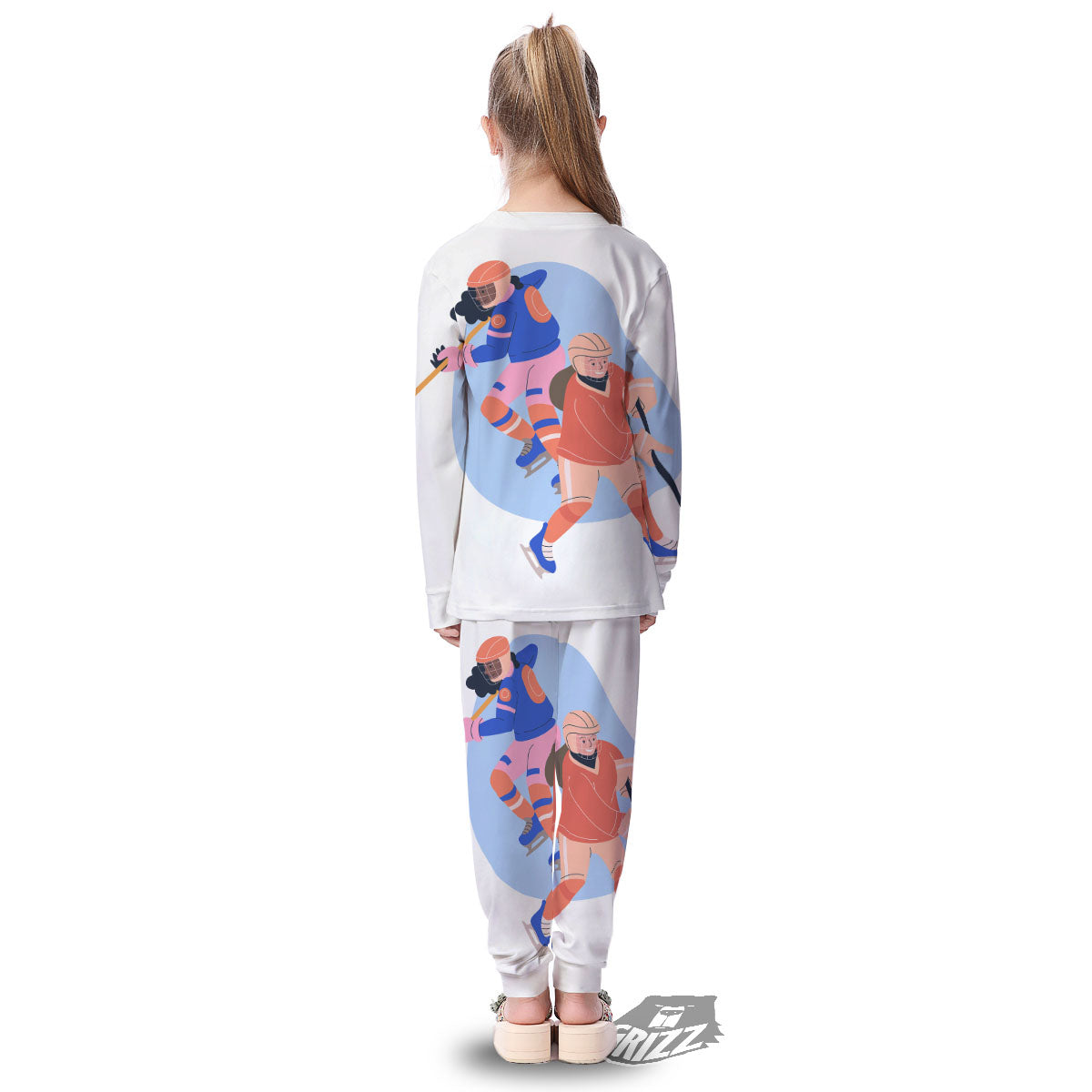 Ice Skates Hockey Print Kid's Pajamas-grizzshop