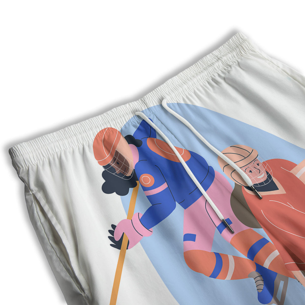 Ice Skates Hockey Print Men's Athletic Shorts