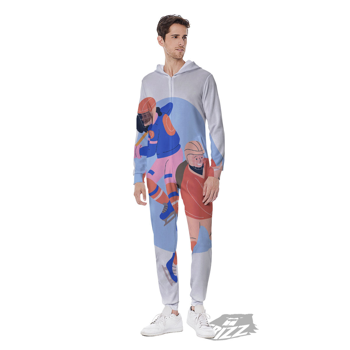 Ice Skates Hockey Print Men's Jumpsuit-grizzshop