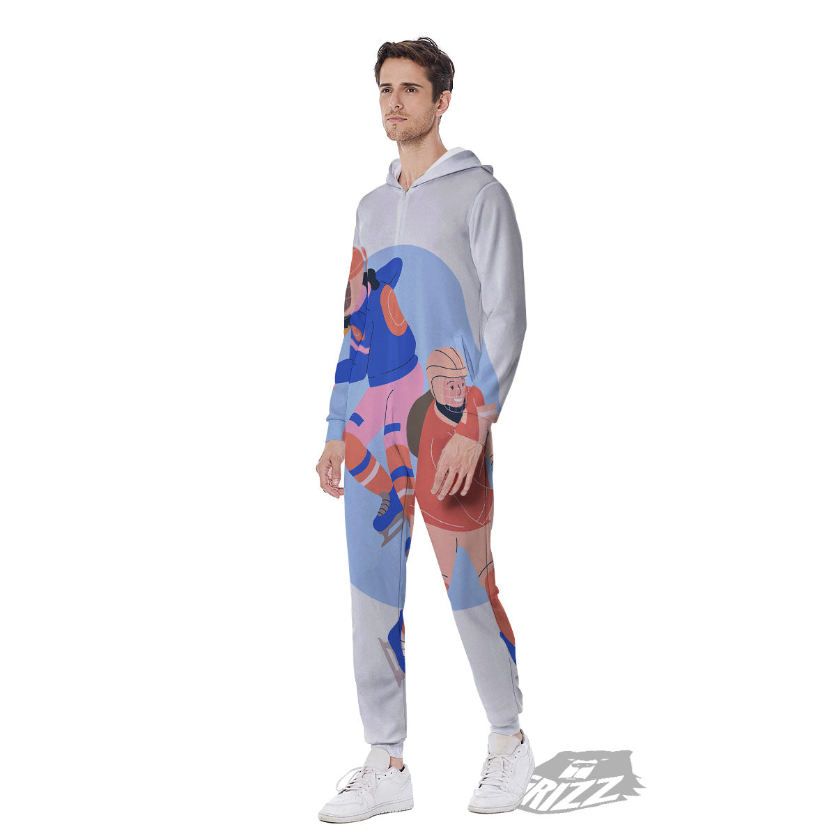 Ice Skates Hockey Print Men's Jumpsuit-grizzshop