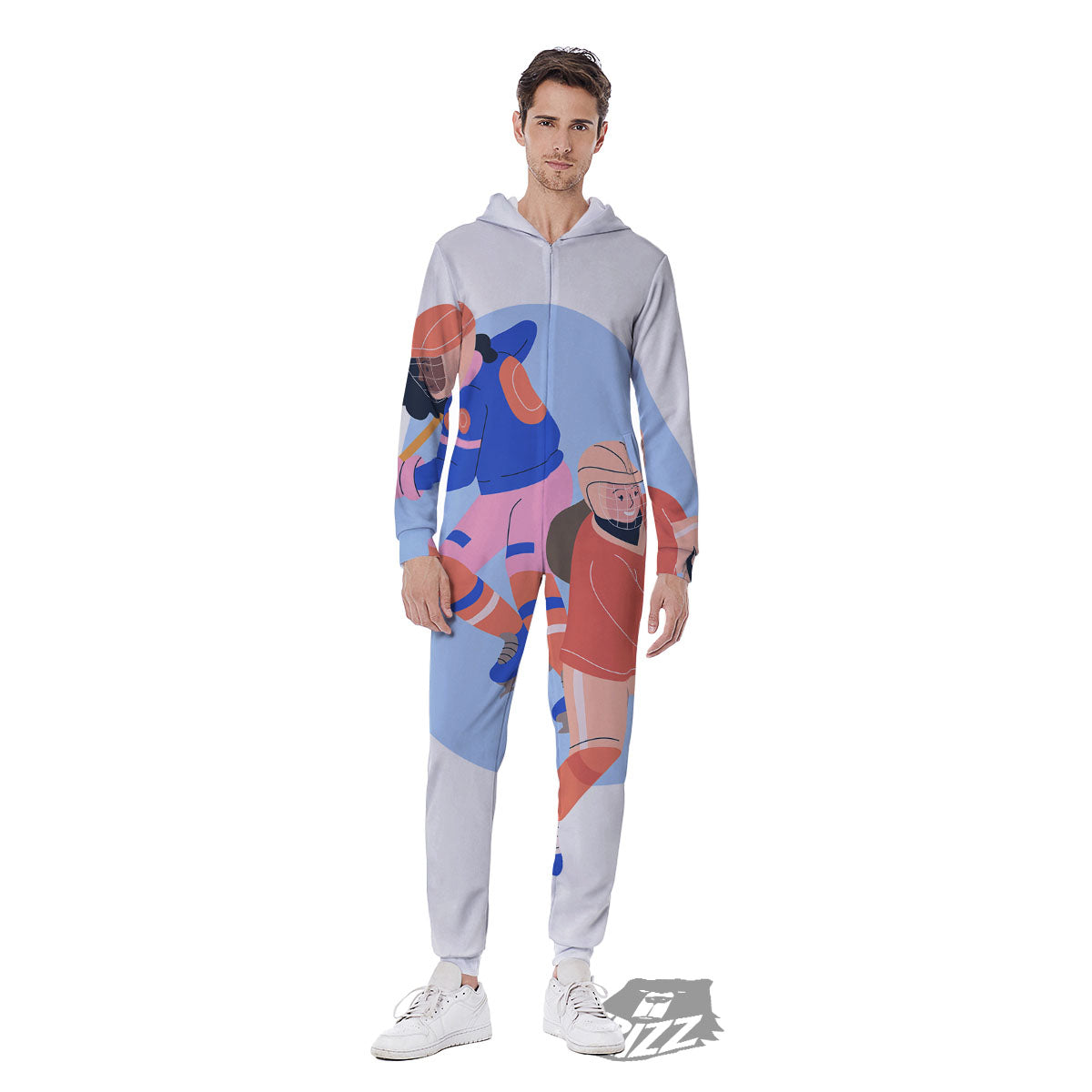 Ice Skates Hockey Print Men's Jumpsuit-grizzshop