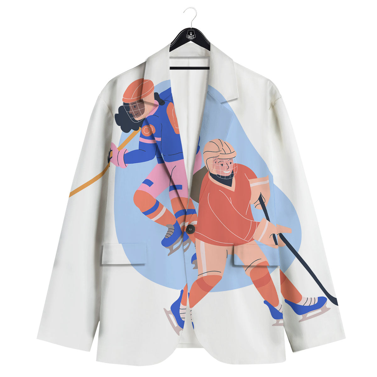 Ice Skates Hockey Print Men's Sport Coat-grizzshop