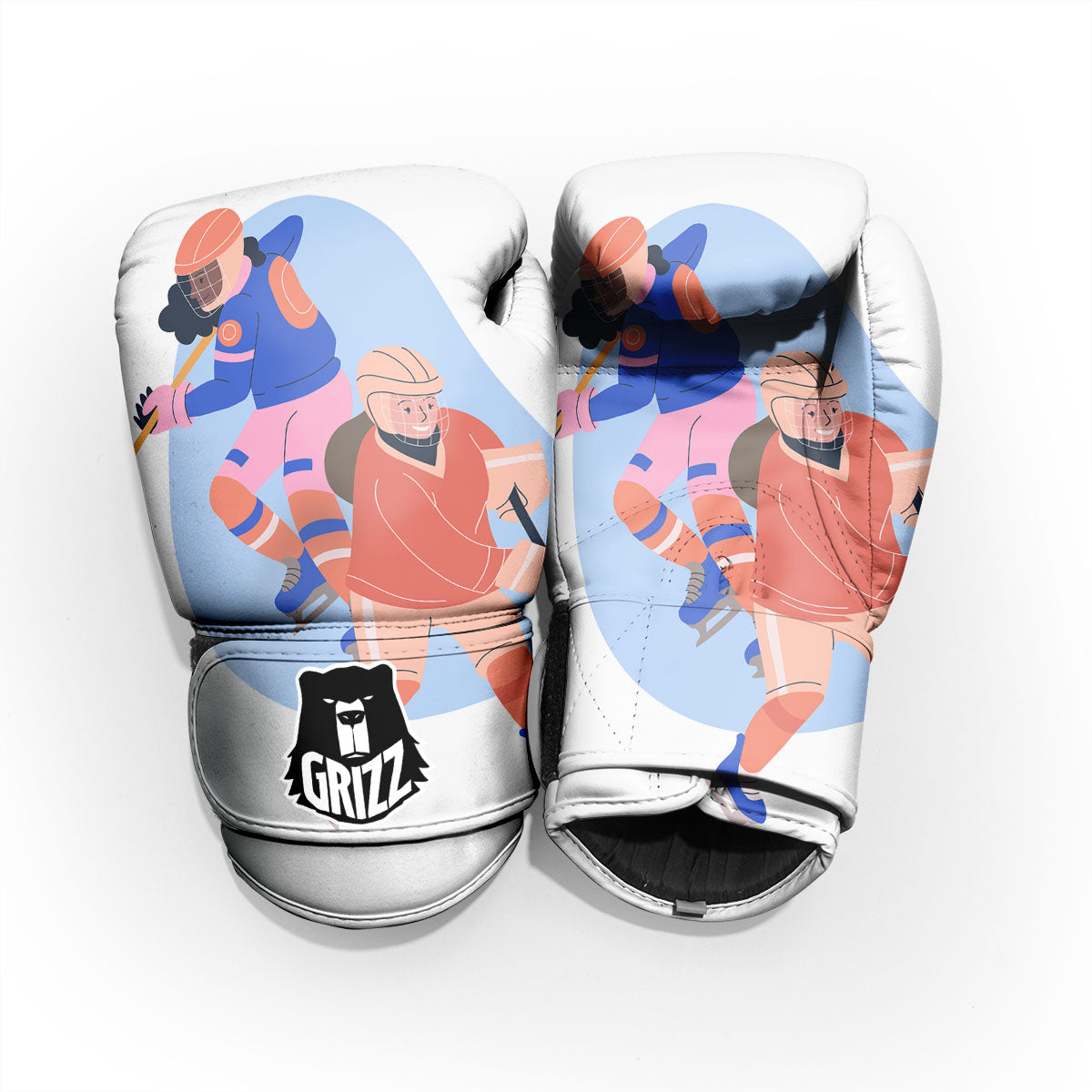 Ice Skates Hockey Print Pro Boxing Glove