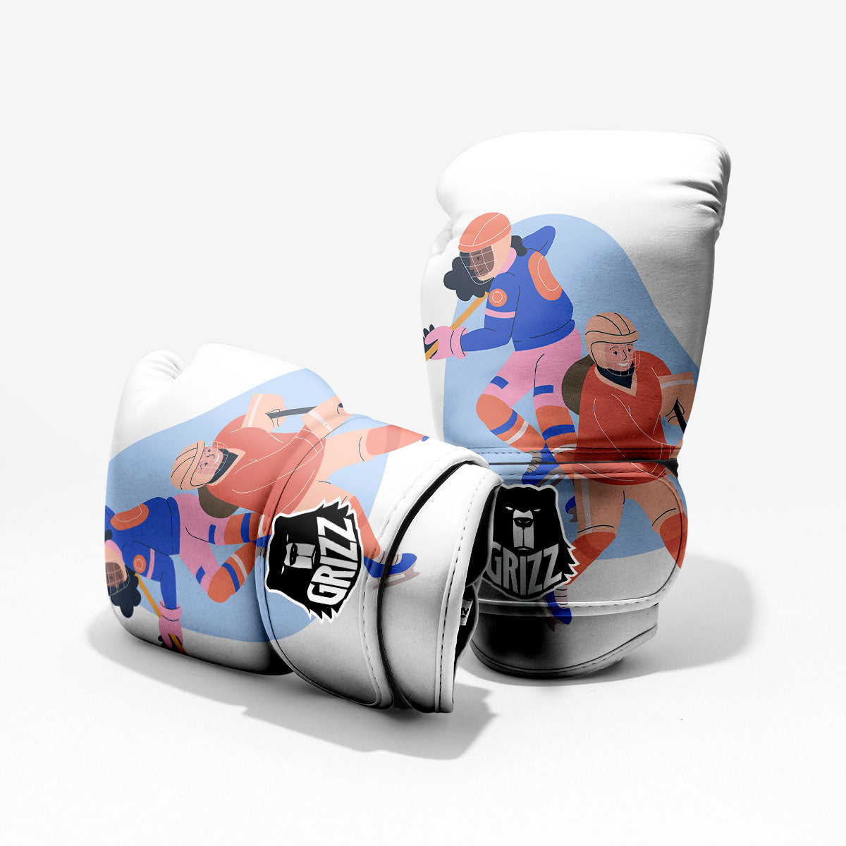 Ice Skates Hockey Print Pro Boxing Glove