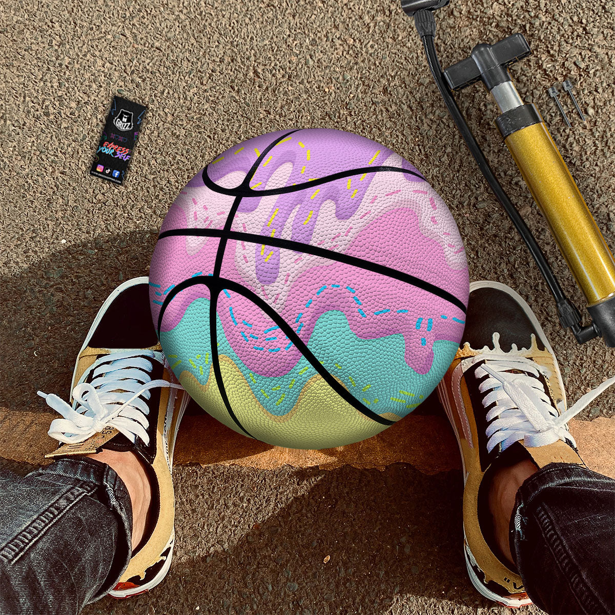 Ice Cream Dripping Pastel  Print Basketball