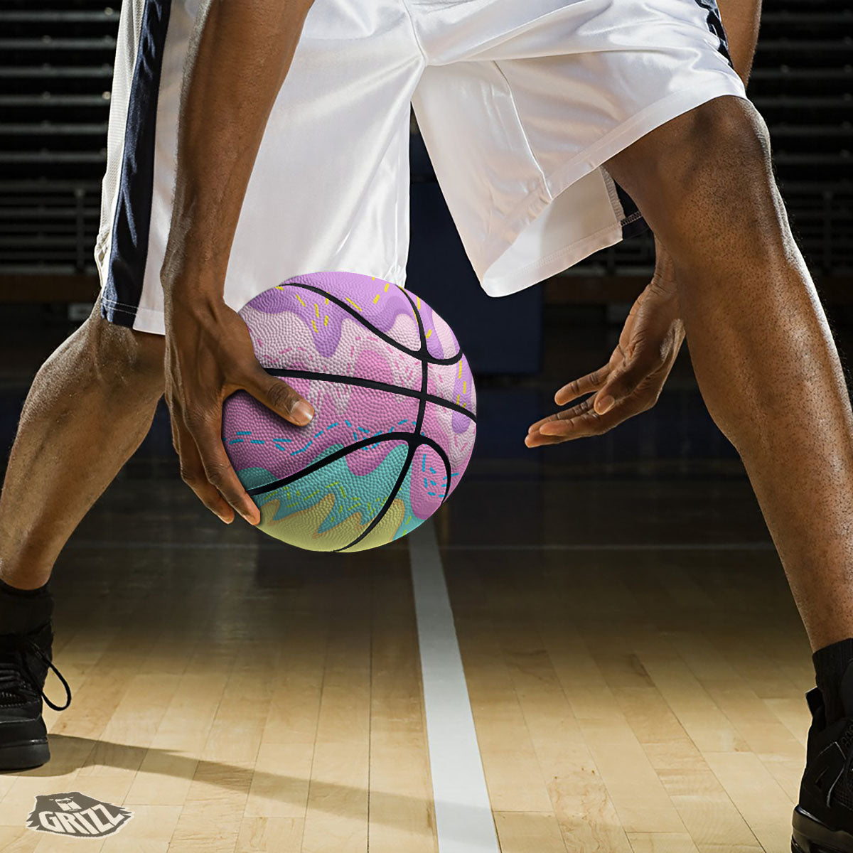 Ice Cream Dripping Pastel  Print Basketball