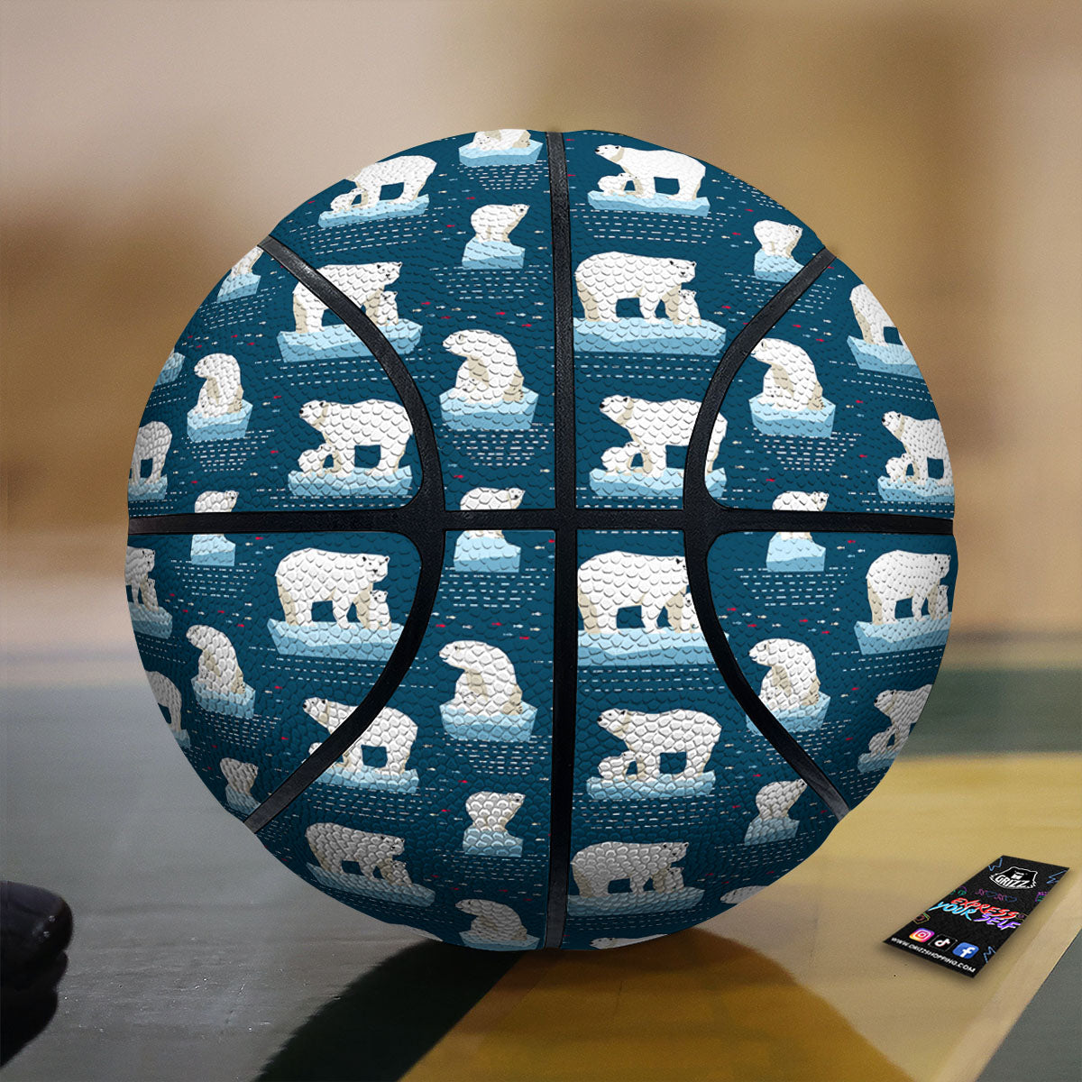 Howling Wolf At The Full Moon Print Basketball