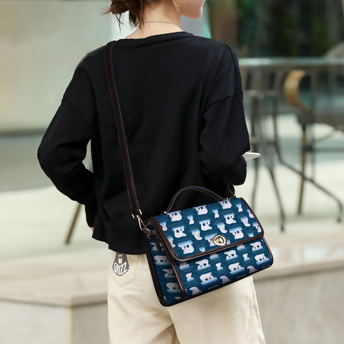 Ice Polar Bear Print Pattern Women's Satchel Bag