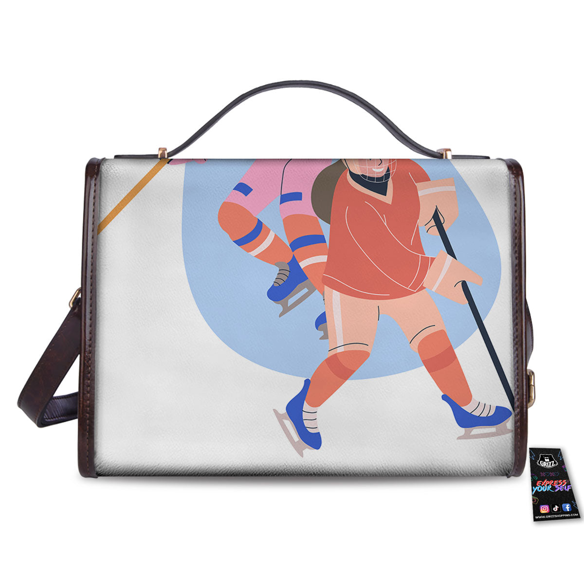 Ice Skates Hockey Print Women's Satchel Bag