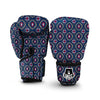 Ikat Black Blue Print Pattern Boxing Gloves-grizzshop