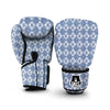 Ikat Blue White Print Pattern Boxing Gloves-grizzshop