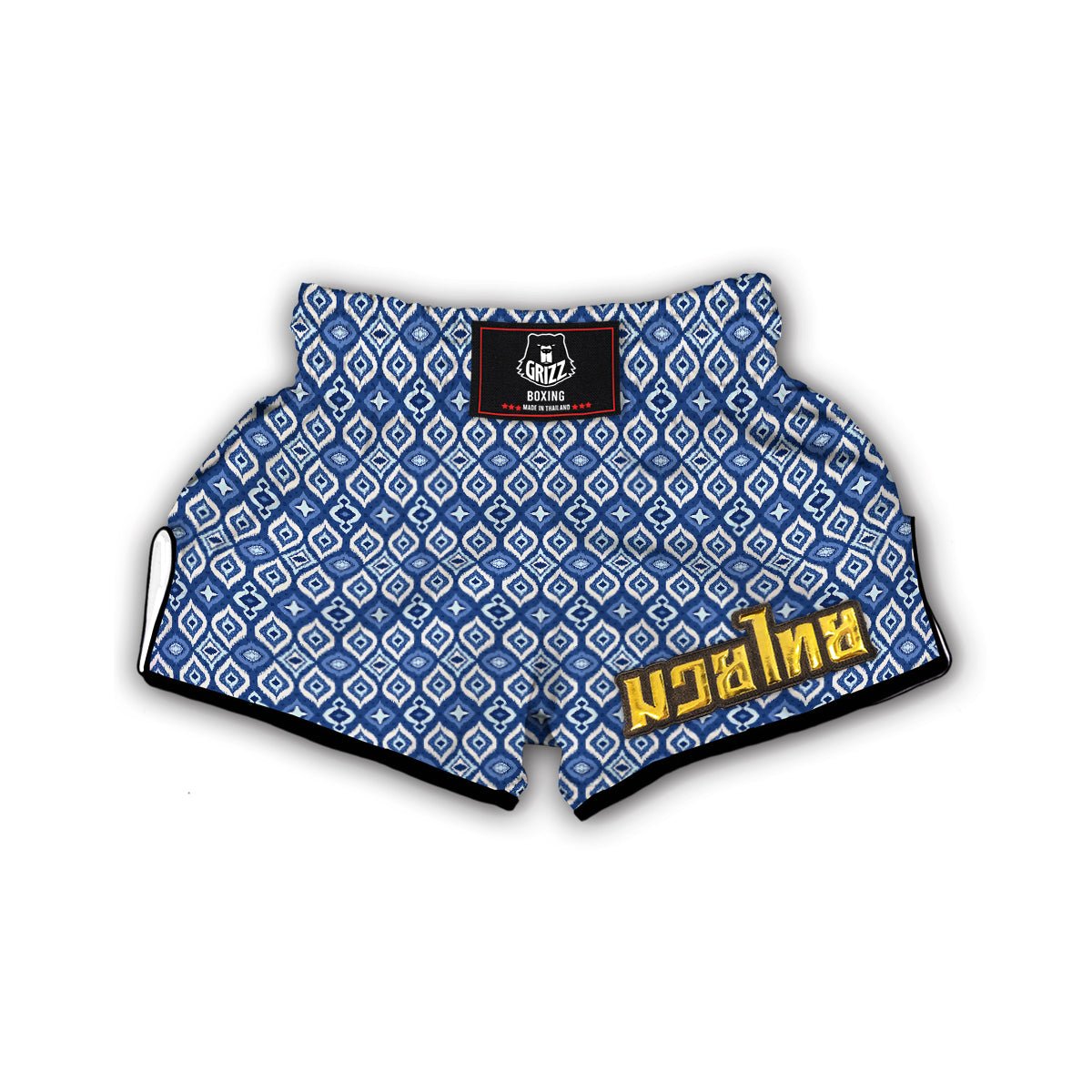 Ikat Cotton Print Pattern Muay Thai Boxing Shorts-grizzshop