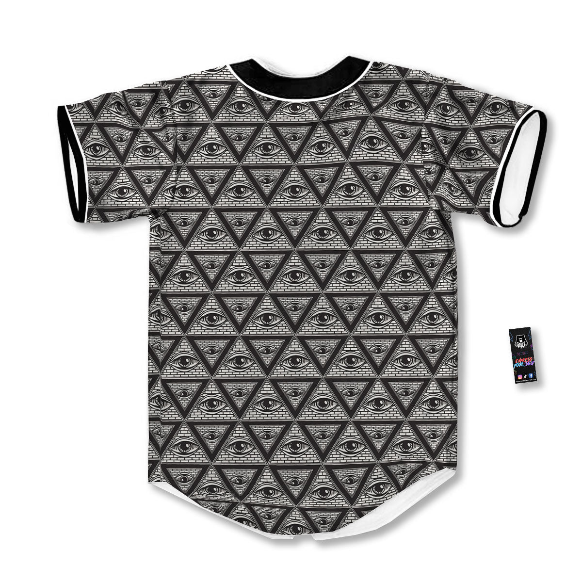 Illuminati Print Pattern Baseball Jersey-grizzshop