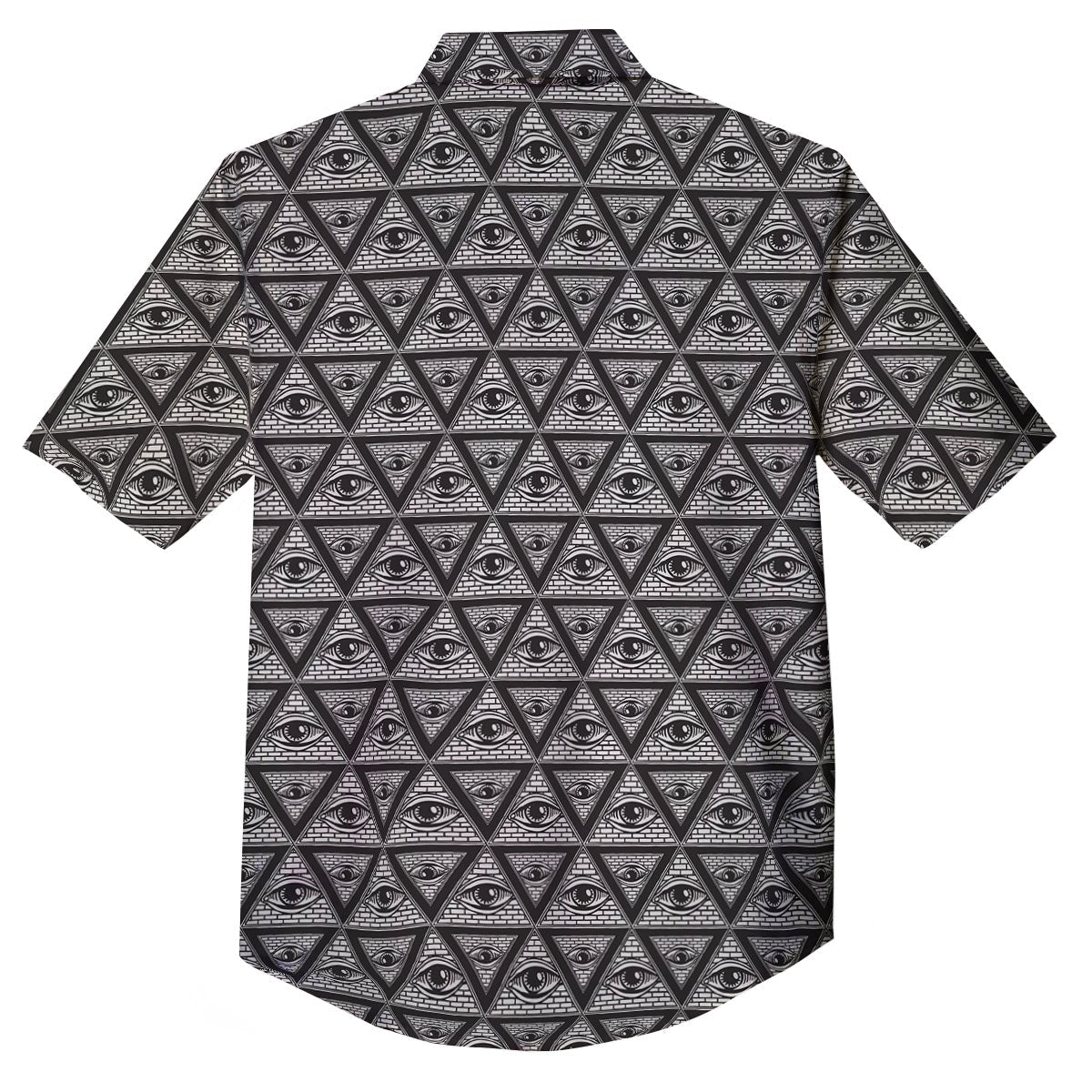 Illuminati Print Pattern Button Up Shirt-grizzshop