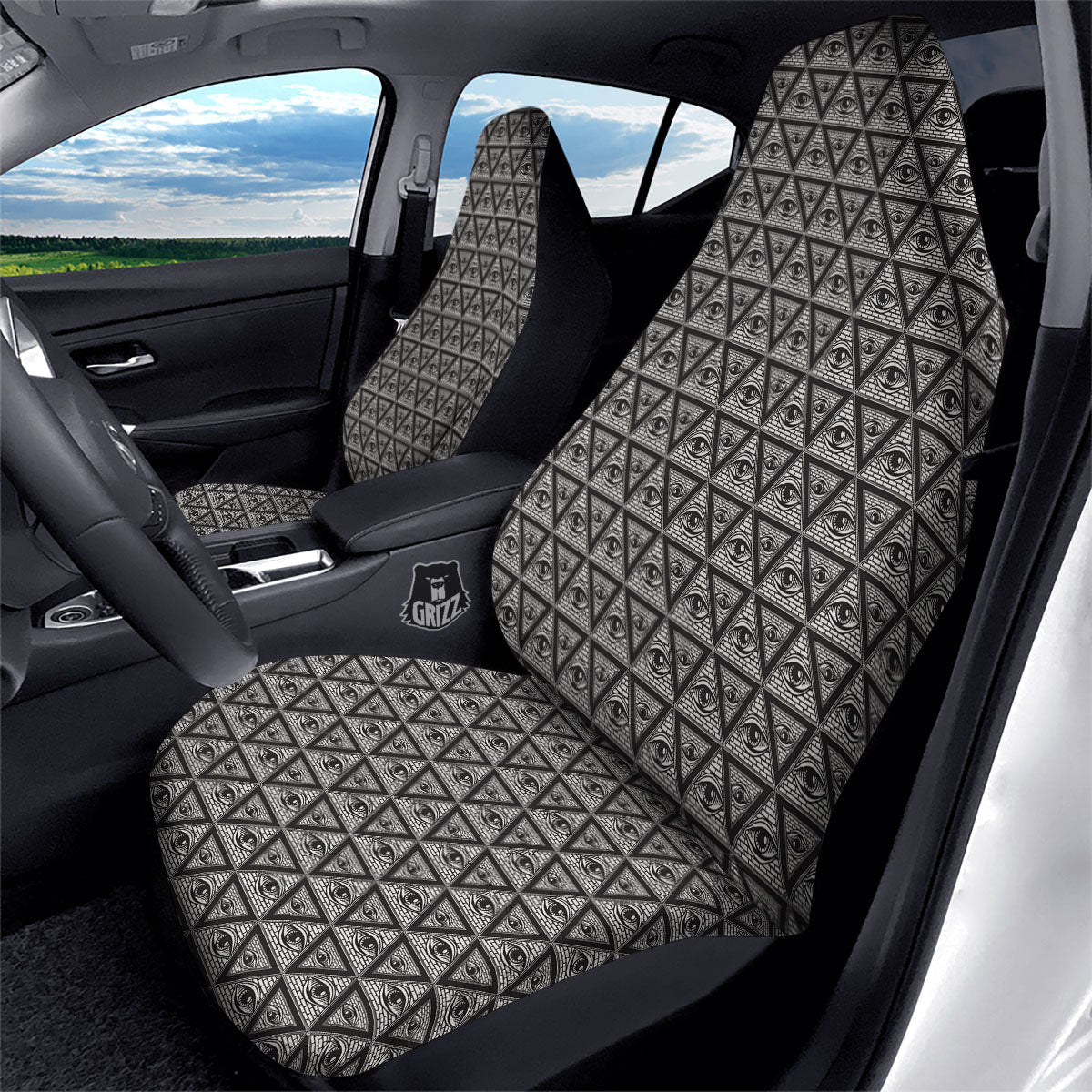 Illuminati Print Pattern Car Seat Covers-grizzshop