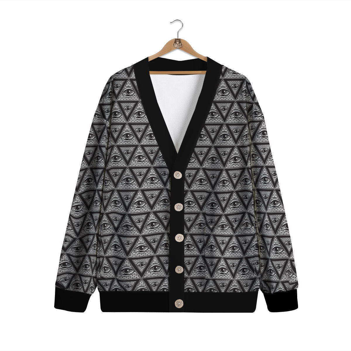 Illuminati Print Pattern Cardigan-grizzshop