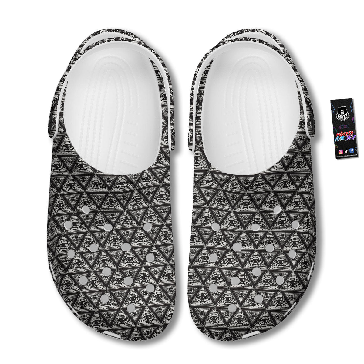 Illuminati Print Pattern Clog-grizzshop