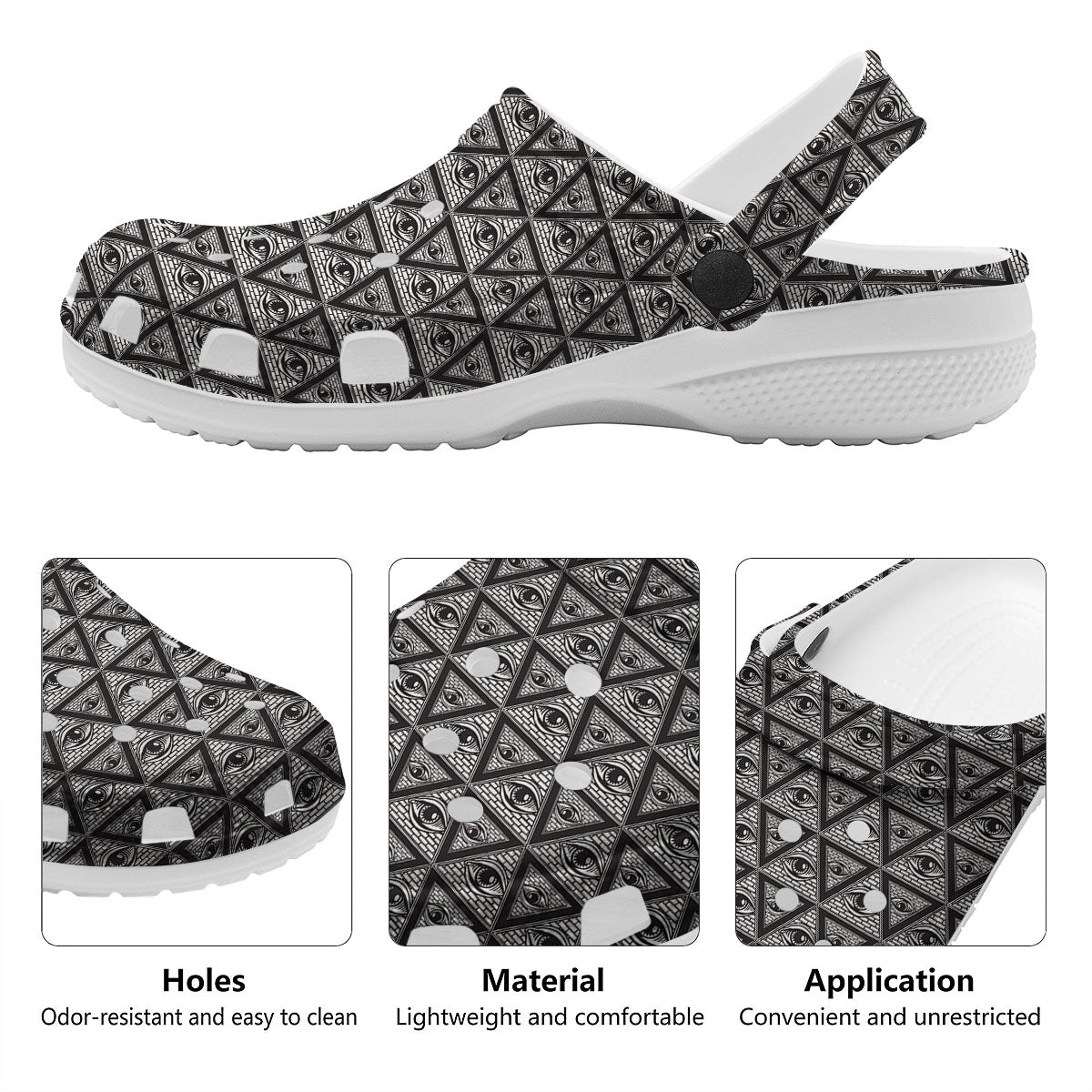 Illuminati Print Pattern Clog-grizzshop