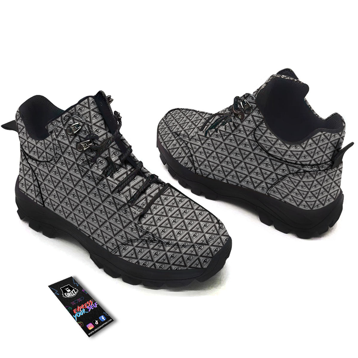 Illuminati Print Pattern Hiking Shoes-grizzshop