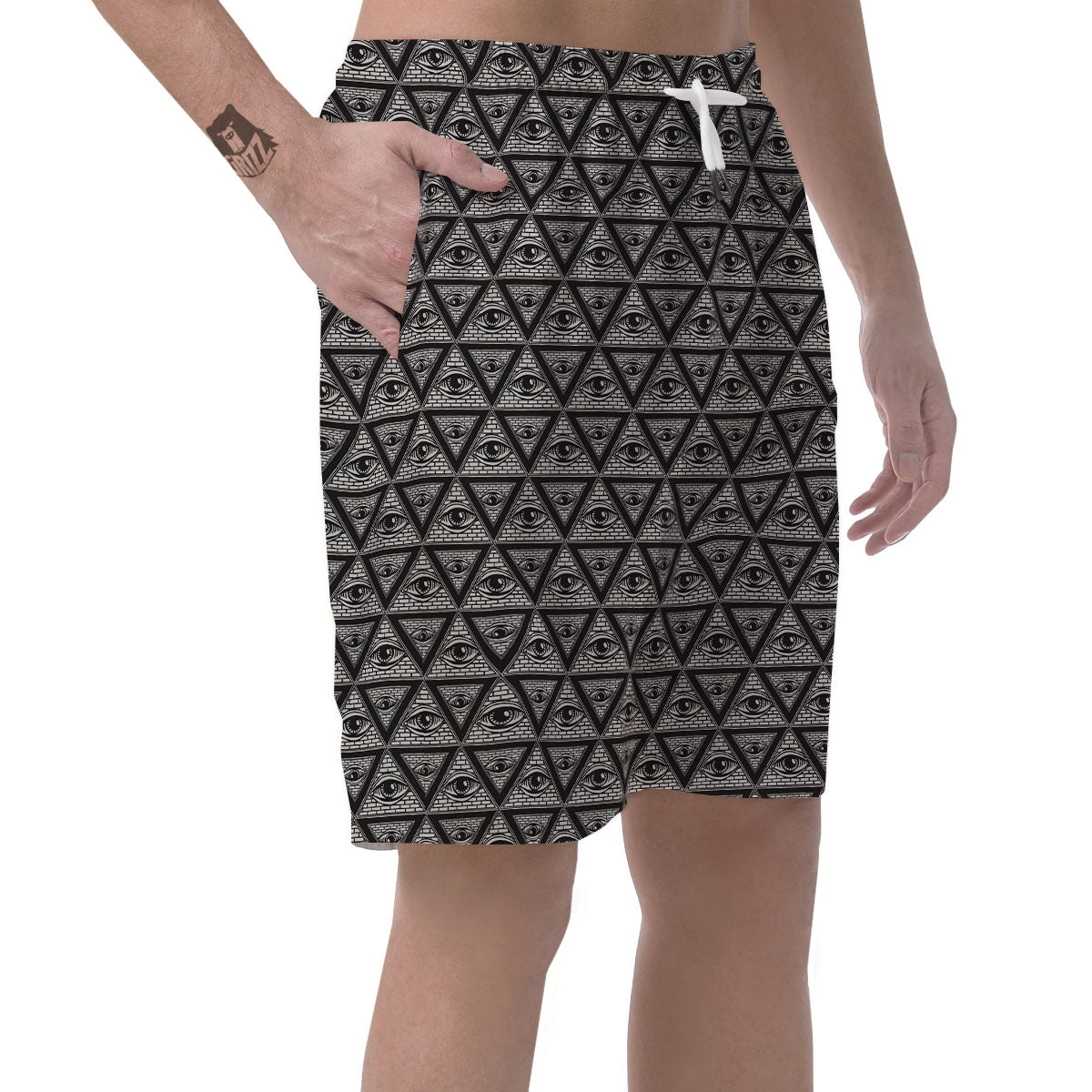 Illuminati Print Pattern Men's Shorts-grizzshop