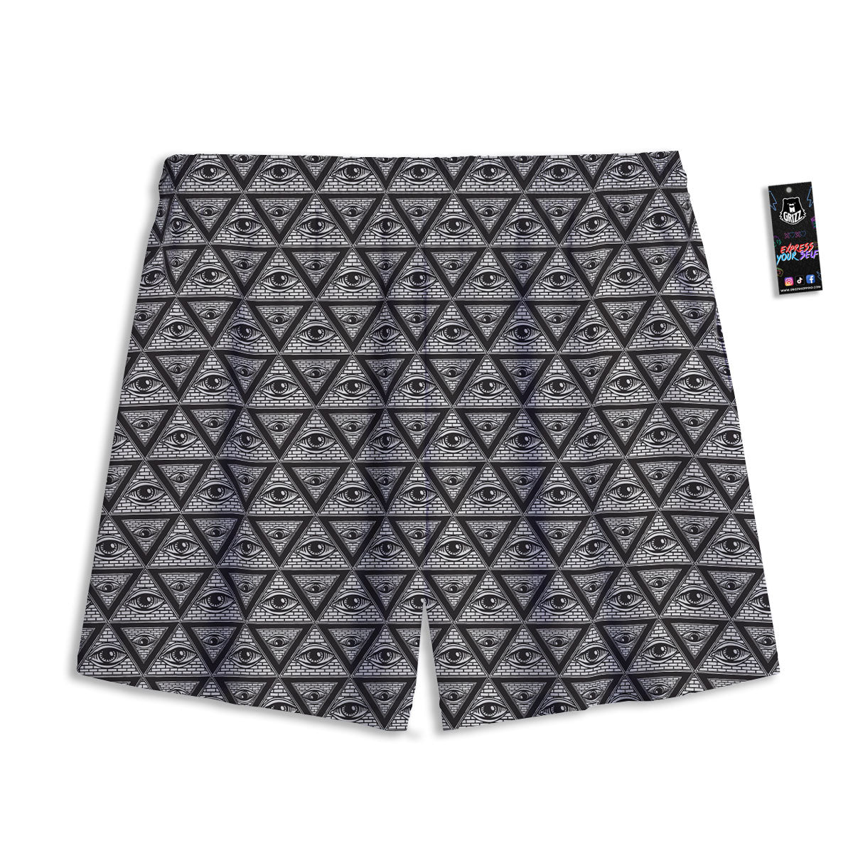 Illuminati Print Pattern Mesh Shorts