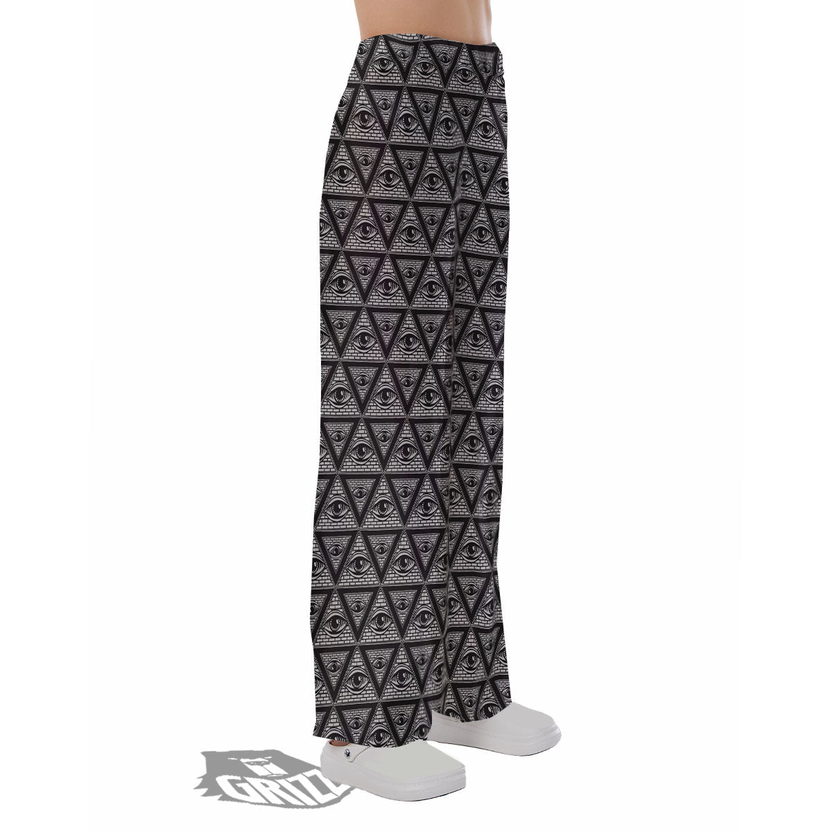 Illuminati Print Pattern Pajama Pants-grizzshop