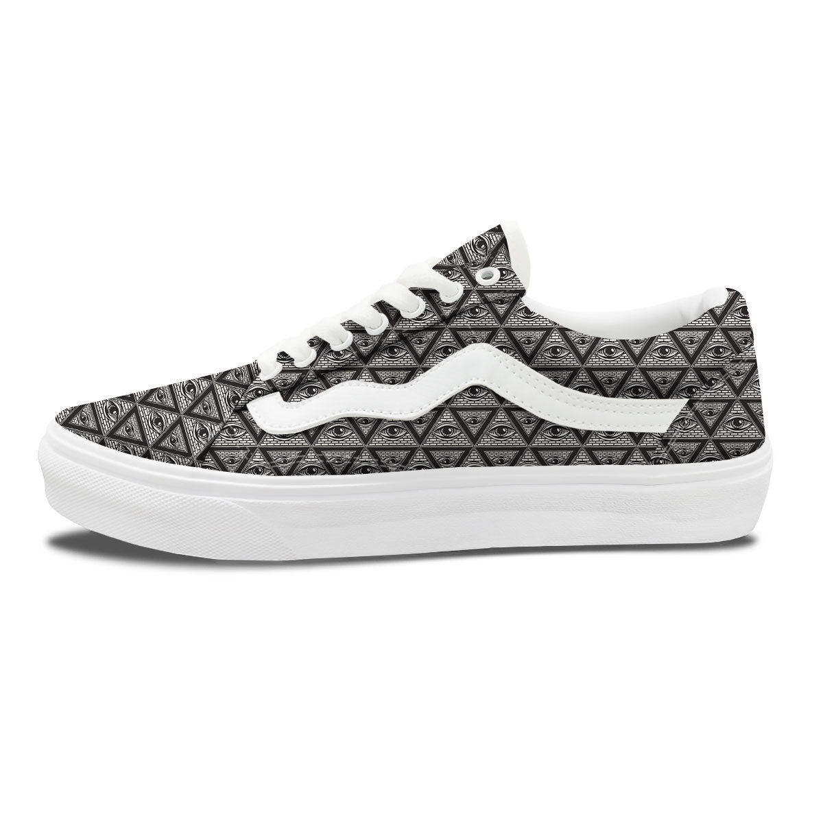 Illuminati Print Pattern Skate Shoes-grizzshop