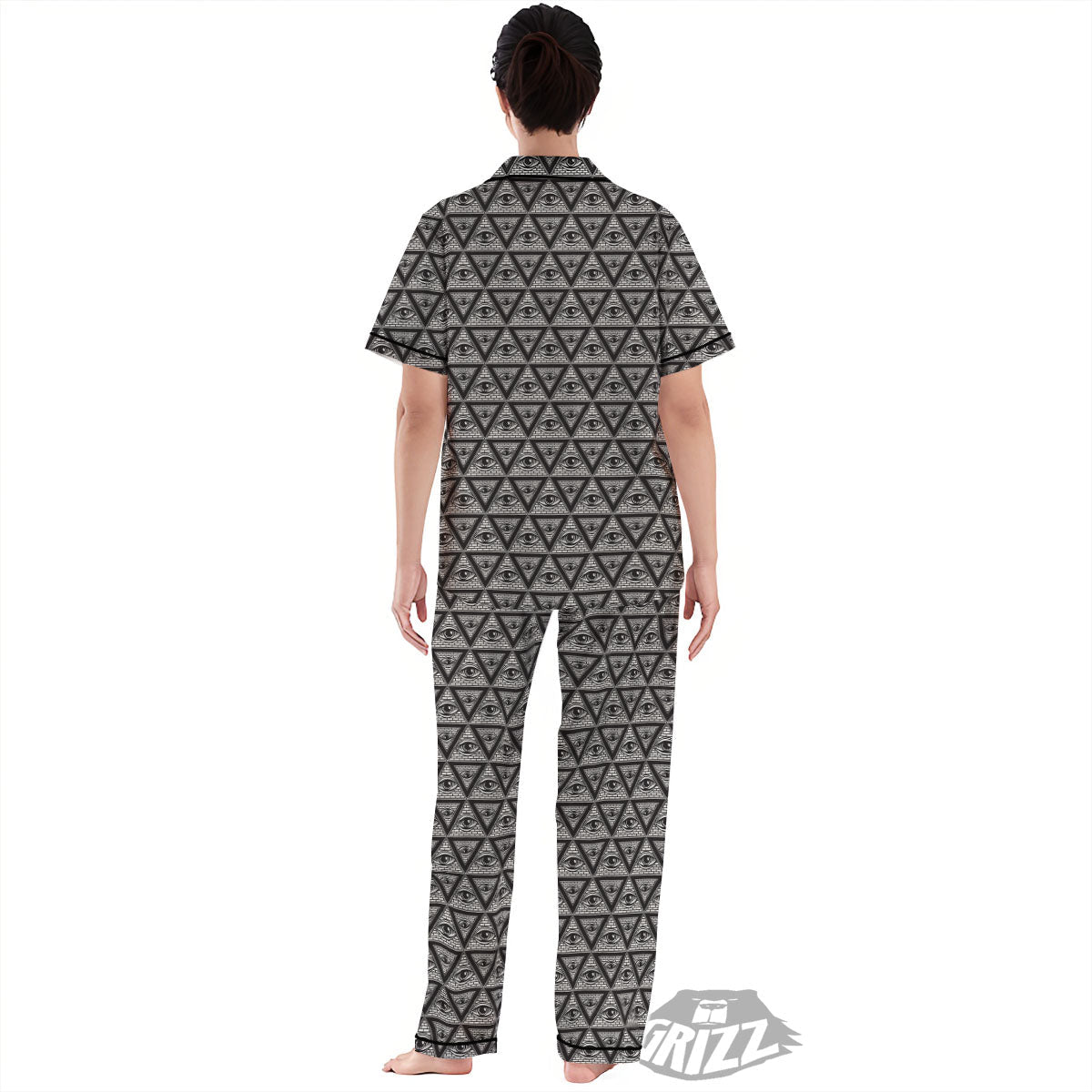 Illuminati Print Pattern Women's Pajamas Set-grizzshop