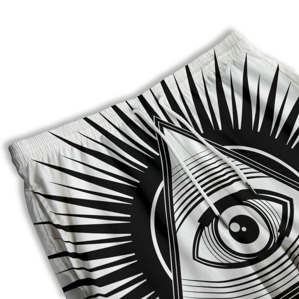 Illuminati White And Black Print Men's Athletic Shorts