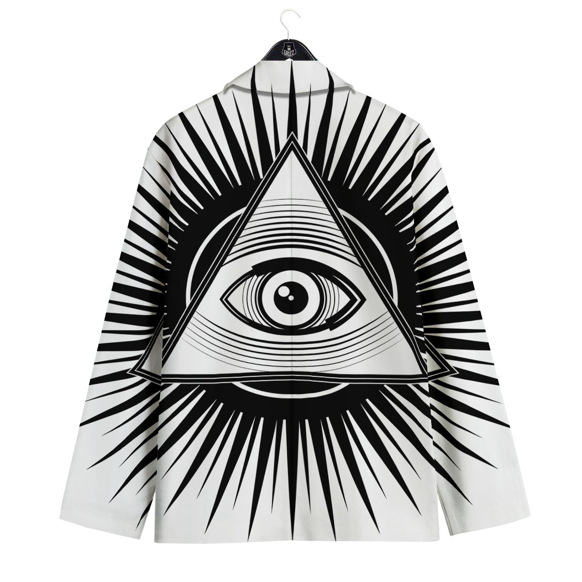 Illuminati White And Black Print Men's Sport Coat-grizzshop
