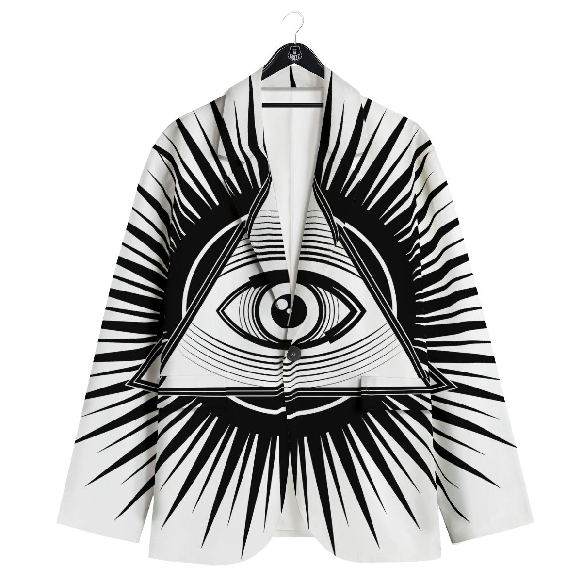 Illuminati White And Black Print Men's Sport Coat-grizzshop