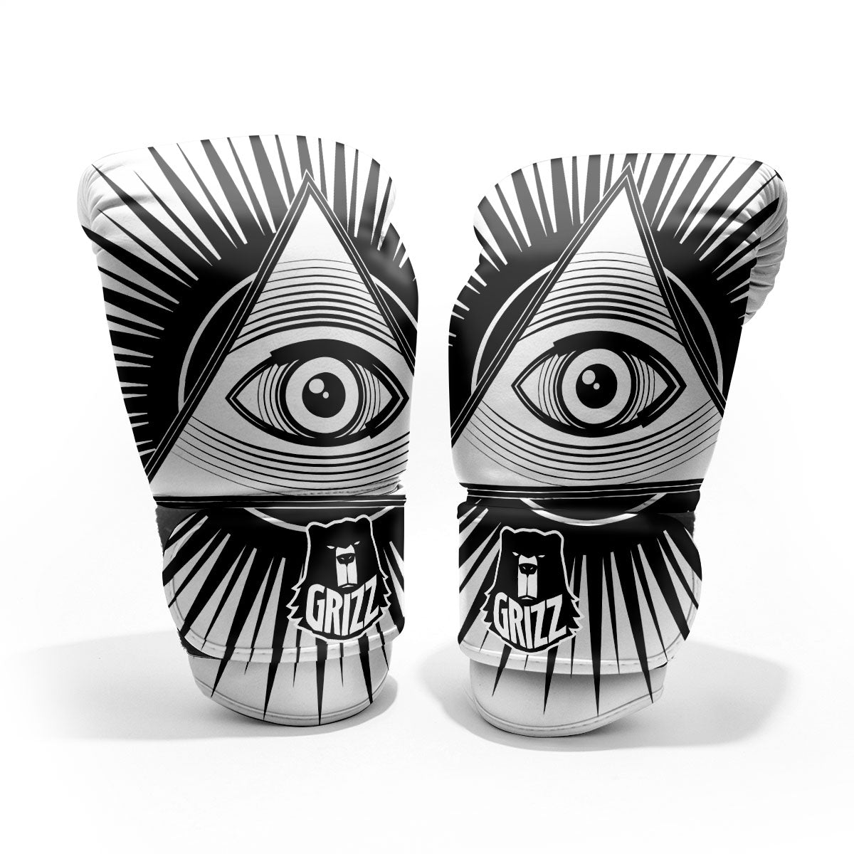 Illuminati White And Black Print Pro Boxing Glove
