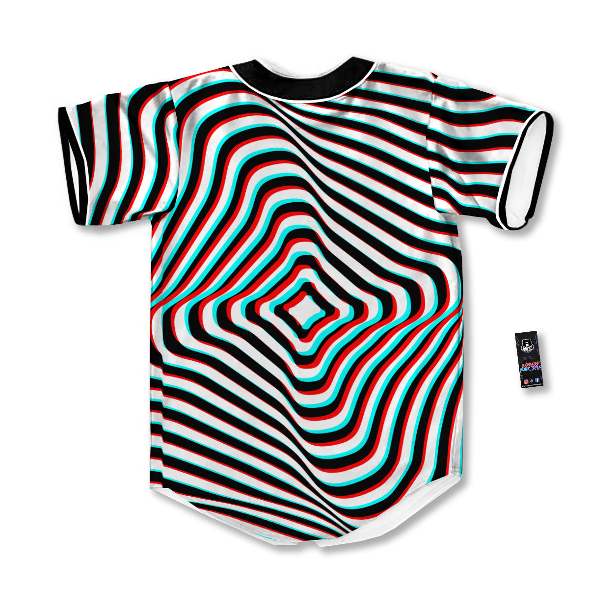 Illusion Anaglyph Optical Print Baseball Jersey-grizzshop